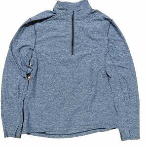 Lululemon Men's Surge Warm 1/2 Zip Heathered Blue Running Pullover